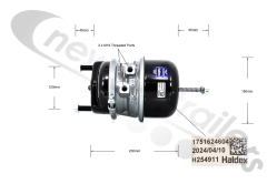 1751624604 Haldex Brake Chamber Type 16"/24" Double Diaphragm Fitted To Disc Brake Axles