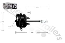 05.444.15.01.1 BPW Service Brake Chamber 24 Drum Brake Setup With Yoke