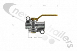 334077001G  Haldex Shut Off Valve With Exhaust M22 x 1.5 Ports